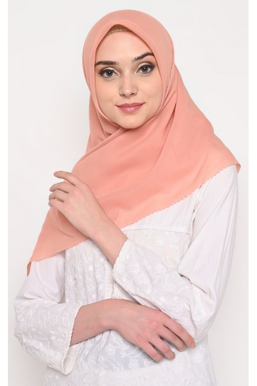 Segi Empat Lasercut Double Haikon  Peach